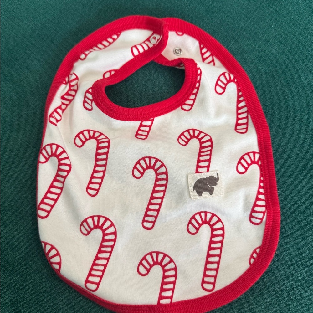 Monica & Andy Organic Cotton Candy Cane Bib